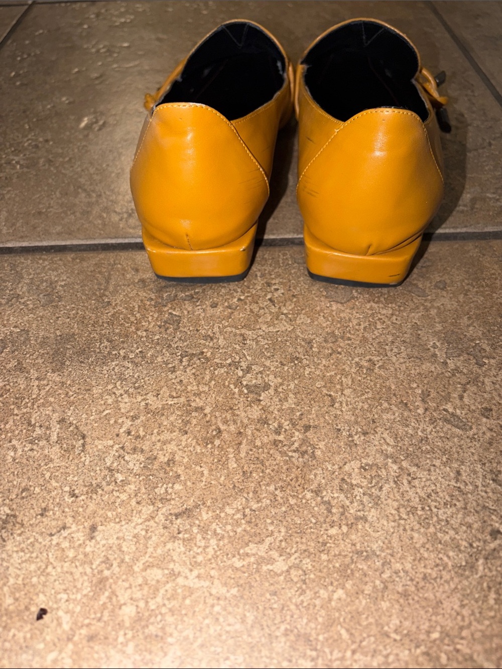 Mustard Yellow Leather Loafers - Women - Picture 4 of 8